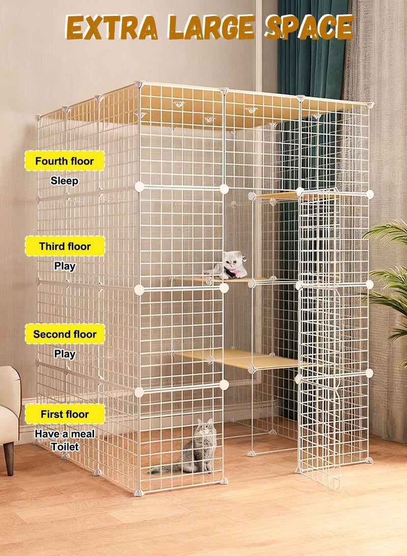 Kidle Cat Cage Enclosure Extra Large Free Space Detachable Indoor Large Cat House for 1-4 Cats Small Animals - Image 4